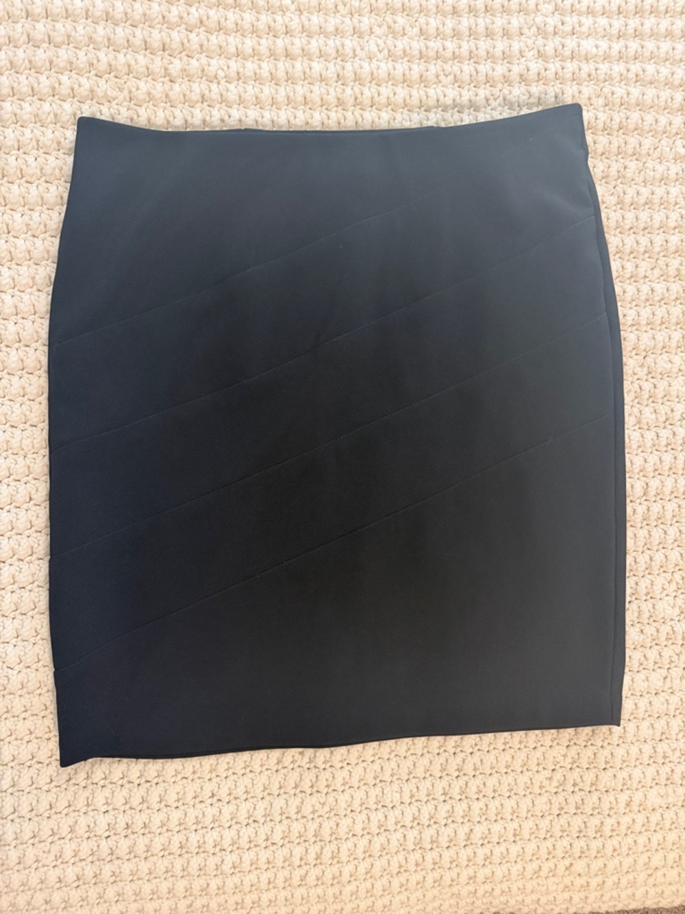 AGB Black Diagonal-Paneled Pencil Skirt